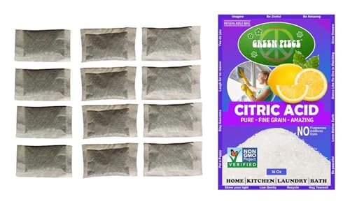 Image of Green Piece 12 Pack of Distiller Filters with 16 oz of Citric Acid (Made in USA) - Perfect to Clean Water Distiller (12 Count with Citric Acid)