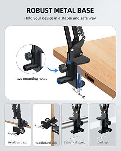 SHAWE Tablet Halterung Ständer für Bett 360°Drehbarer Tablet Halter - Flexibler Verstellbarer Lang Arm Handyhalterung für alle 4,7-12,9 Zoll iPad/Tablets/iPhone/Galaxy Tabs/Handy/Switch usw