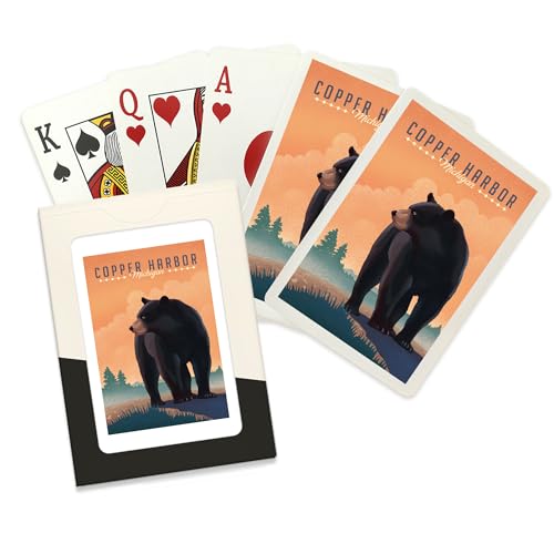 Lantern Press Copper Harbor Black Bear Baraja Póker