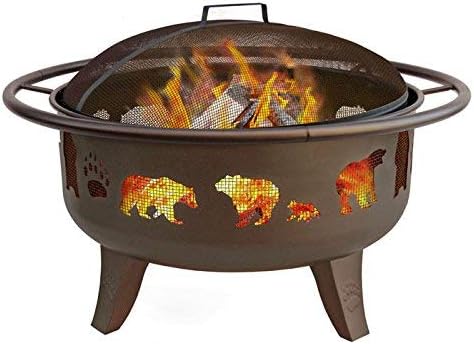 Landmann 23875 Firedance Bear & Paw Fire Pit, Metallic Brown