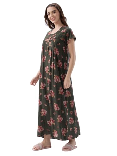 Image of AV2 Women Printed Alpine Nightwear Nighty Maxi - 7285