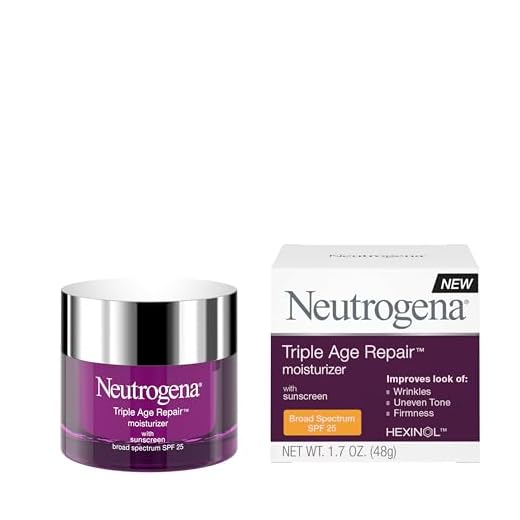 Neutrogena Triple Age Repair Anti-Aging Daily Facial Moisturizer with SPF 25 Sunscreen & Vitamin C, Firming Anti-Wrinkle Face & Neck Cream for Dark Spots, Glycerin & Shea Butter, 1.7 oz