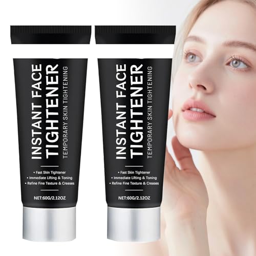 Tensor facial instantáneo, Crema de estiramiento facial, relleno temporal instantáneo de arrugas para reafirmar y levantar la piel, crema hidratante diaria para mujeres y hombres (2pcs)