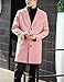 Springrain Men's Wool Blend Pea Coat Notched Collar Single Breasted Overcoat Warm Winter Trench Coat(Pink-M)
