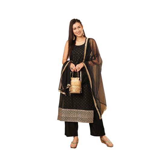 Image of Globus Women Kurta Set (GS568454 Red M)