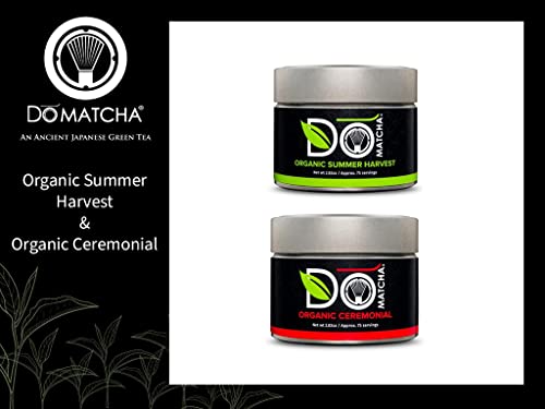 Domatcha Organic Ceremonial 2.82Oz And Organic Summer Harvest 2.82Oz - Authentic Japanese Green Tea Matcha Powder #TOP3