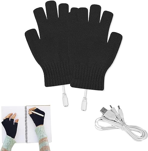 Guantes Calefactables USB, Guantes Térmicos USB Unisex De Invierno, USB Guantes Cálidos, USB Guantes De Tejer, Guantes De Invierno USB, USB Guantes De Tejer Lavables, Tejer Guantes De Calefacción