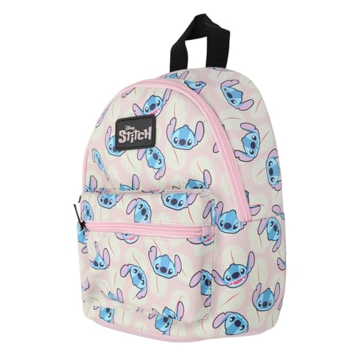 Bioworld Stitch Character Heads Faux Leather 10.6" White Mini Backpack2