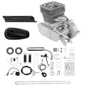 OUKANING Fietsmotorkit, 100 cc, 2-takt fietsmotor, CDI voor gemotoriseerde fietsen, luchtkoeling, fiets, elektrische benzinemotor, fiets, benzine, hulpmotor, motorkits