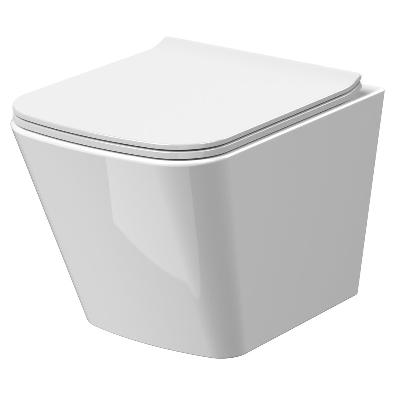 Nuie Ava White Wall Hung Pan With Soft Close Seat 350Mm