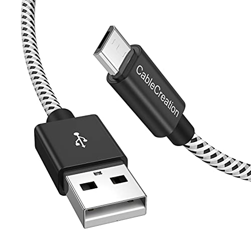 CableCreation USB to Micro USB Cable 6 FT, Braided USB2.0 Micro-B USB Charging Data Cable Works with Raspberry Pi Zero, Fire Stick, Chromecast, Micro-B Phone 1.8M Black