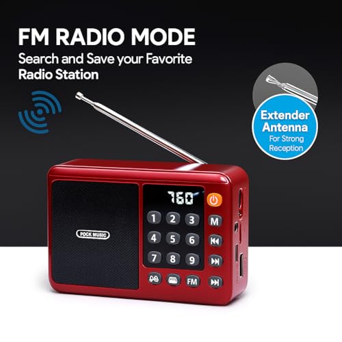Fire Turtle Pocket Blast FM Radio with Bluetooth Speaker with Powerful Sound,FM Recording, Antenna, 6w-12 Hours (USB Charging) and Number Pad (AUX,... - Image 6
