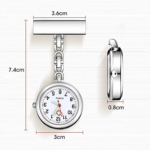 Anpro Nurse Watch,3pcs Silver/Rose Gold/Gold Fob Watch for Nurses and Doctors,Daily Waterproof