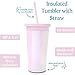 Ban.do Metallic Sip Sip Insulated Tumbler With Reusable Silicone Straw, 20 Ounces, Pearlescent