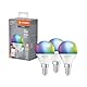 LEDVANCE Smarte LED-Lampe mit WiFi Technologie, Sockel E14, Dimmbar, Lichtfarbe änderbar (2700-6500K), RGB Farben änderbar, ersetzt Glühlampen mit 40 W, SMART+ WiFi Mini Bulb Multicolour, 3er-Pack