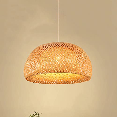 Lámpara colgante de bambú E27 regulable para iluminación de restaurante y salón 2