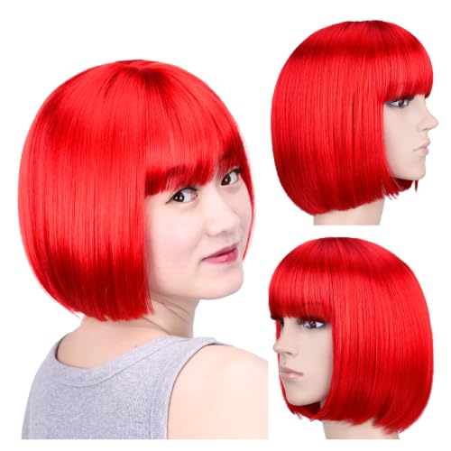 SYXLCYGG Bob Wig Brown Short Wigs 10" party Daily Halloween Costume wigs