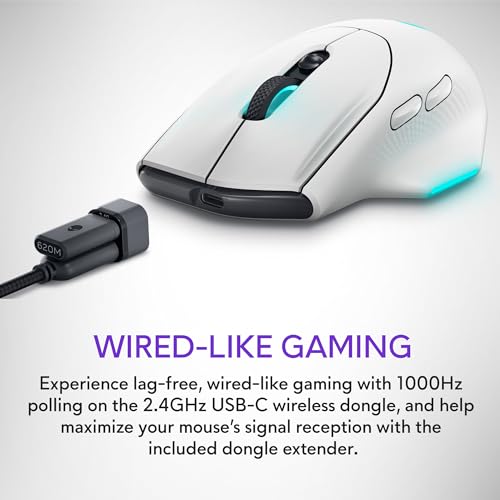Alienware Wireless Gaming Mouse AW620M, 26000 DPI, 650 IPS, 7 Buttons