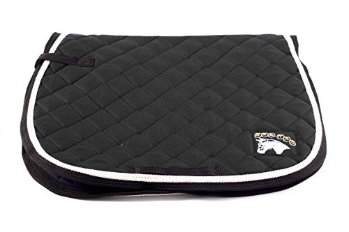 Tapis de selle confortable coton noir absorbant anti-frottement taille unique pour équitation