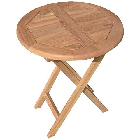 Field & Hawken - Mortimer 60cm Round Teak Folding Table | Outdoor Round Teak Folding Table | 2 Seater Teak Garden Table | Teak Bistro Table ideal for Patios and Balconies | Delivered Fully Assembled Cover