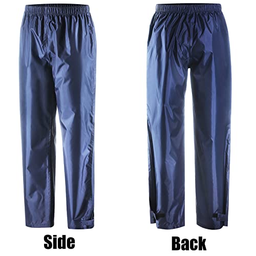Rain Pants Men, Mens Waterproof Rain Pants Lightweight Breathable Rain Over Pants Hiking Cycling Navy S #TOP4