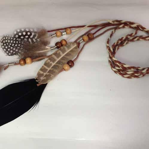 Miniatura 6 de Diademas de plumas indias, diademas bohemias de plumas hippie gitanas con borlas para el pelo, diademas de plumas marrones, accesorios para el