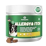 Vetriuntrix Dog Allergy Relief Chews, Dog Itch Relief Chews for Large Dogs Paw Licking Itchy Skin Seasonal Allergies, Probiotics with Astragalus Omega-3 for Coat Immune Supplement-150ct