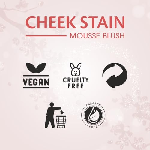 Image of MATTLOOK Cheek Stain Mousse Blush | Vitamin E | Natural Radiant Finish | Infused With Hyaluronic acid and vitamin E | Long Lasting Liquid Blusher (Paradise-05,6.5ml)