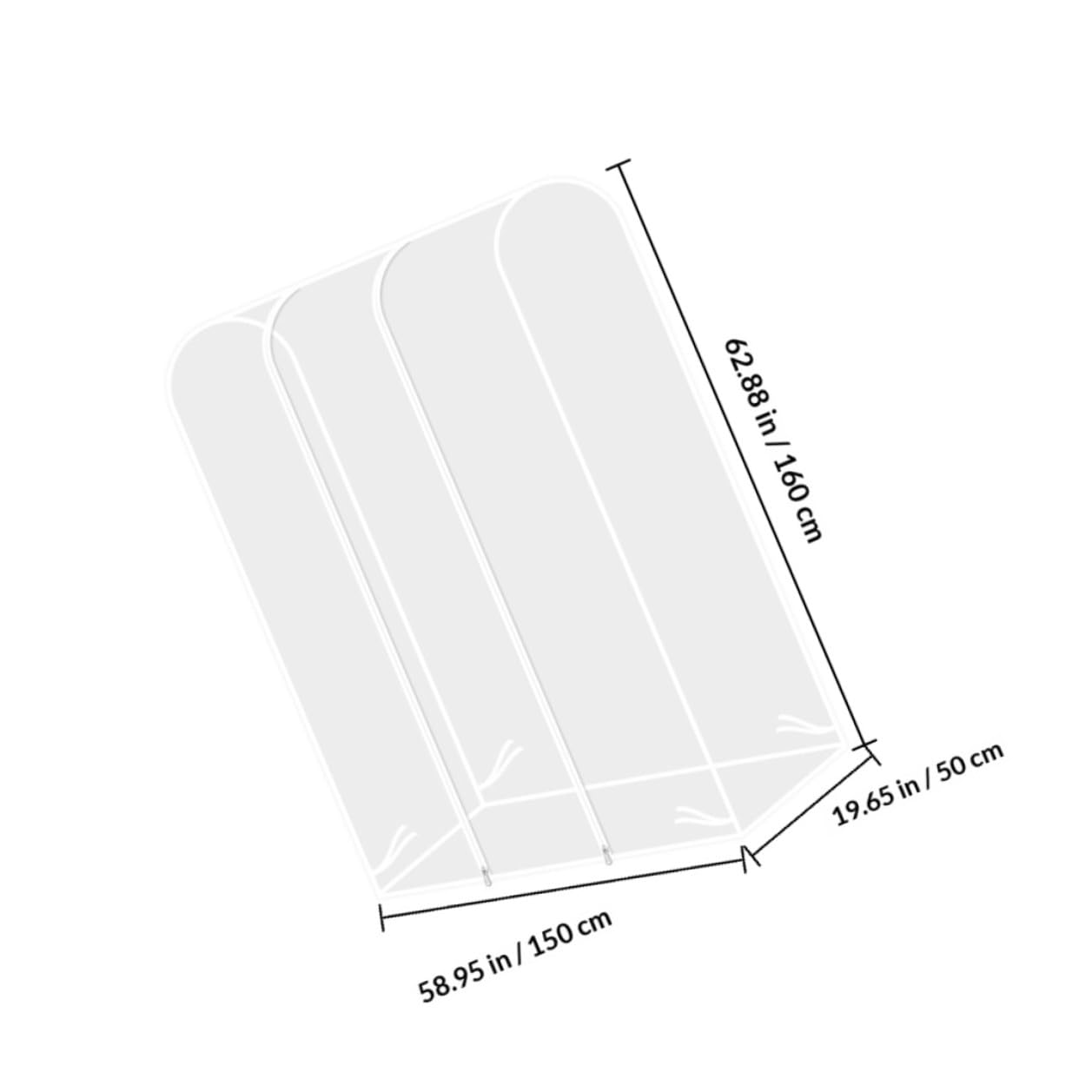 Funda para Ropa de Armario Transparente con Cremallera, Gran Capacidad y Plástico Resistente, Diseño Moderno y Minimalista para Hogares y Hoteles