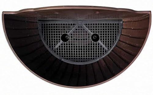 Fioriera sospesa in rattan, cestino semicircolare da parete per fiori, supporto decorativo per giardino, balcone, portico e recinzione, uso interno ed esterno