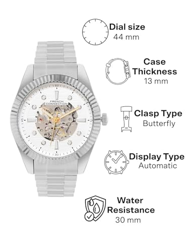 Image of French Connection Automatic Silver Dial Men's Watch-FCA12SM