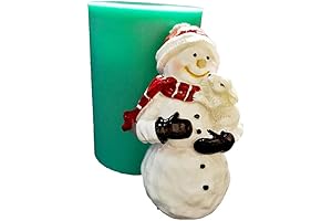 3D Snowman Silicone Mold for Christmas Candle Making Resin Molds Soap Clay Mould