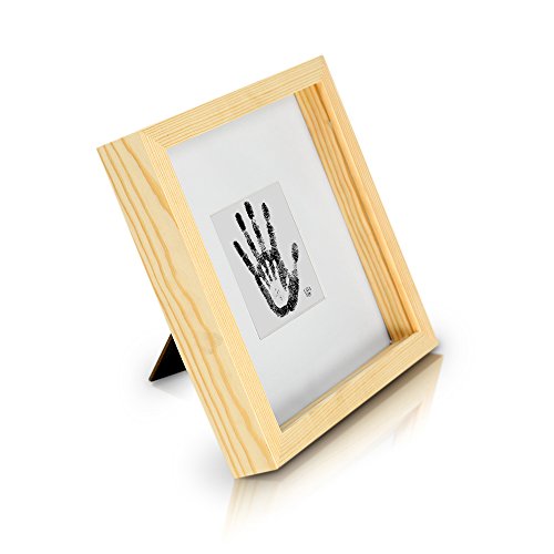 Classic by Casa Chic - massief houten box lijst - Natuur - fotolijst 23x23cm - 3D schaduweffect - passe-partout voor foto 10x10cm - Glasplaat