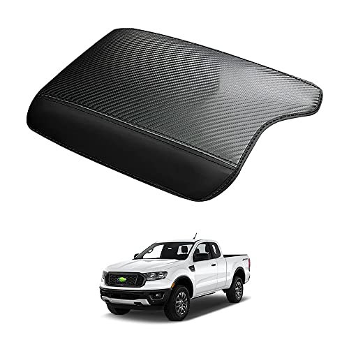 Image of Autorder Center Console Cover for 2019-2023 Ford Ranger Accessories Armrest Cover Carbon Fiber Middle Console Pad Anti-Scratch Armrest Protector (NOT for 2023 Ranger XL /Raptor /Wildtrak)