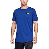 Under Armour Sc30 Stack Logo Short-sleeve Shirt Tee, Royal (400)/Golden Yellow, Medium