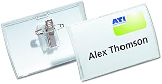 Durable Click Fold Name Badge 54 x 90 mm with Combi Clip Transparent | Pack of 25 | Ideal for Events and Visitor Management