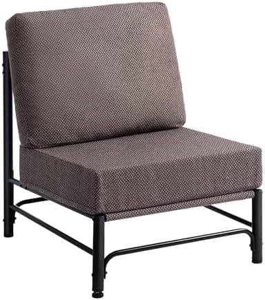 HollyHOME Mid Century Modern Accent Chair, Comfy Reading Chair with Soft Cushion, Metal Frame Fabric Large Lazy Chair, Upholstered Lounge Sofa Chairs for Living Room, Bedroom, Balcony, Grey Coffee