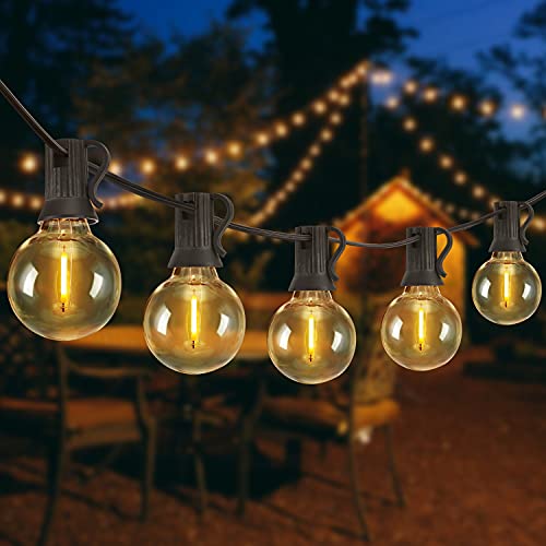 YILINM 50Feet Outdoor String Lights G40 Globe Patio Lights with 25 Shatterproof Bulbs(1 Spare), LED String Lights Commercial Grade Waterproof Backyard Lights for Outside Porch, Bistro, Patio Decor