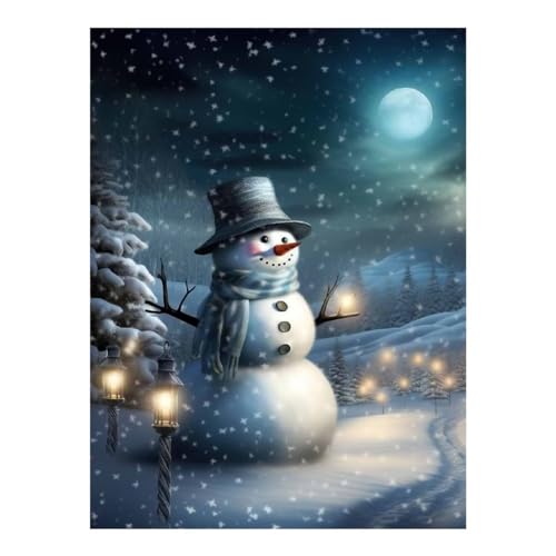 Peinture diamant 5D bonhomme de neige Noël décoration murale strass loisir créatif