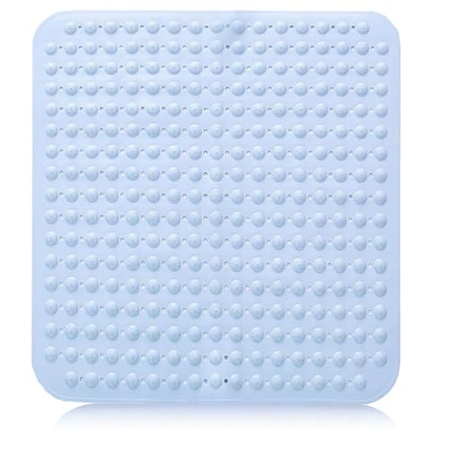 Duschmatte rutschfest, Antirutschmatte mit Saugnäpfen, Massage Duschmatte, Antirutschmatte Dusche, PVC Shower Mat Non Slip, Waschmaschinenfest (Blau-Massageversion)