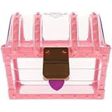 GALPADA Caja de Almacenamiento para Joyas Gemas para Niñas, Organizador de Cristales Abs Cerradura, Color Rosa, Diseño Fino y Seguro para Pendientes y Collares Color