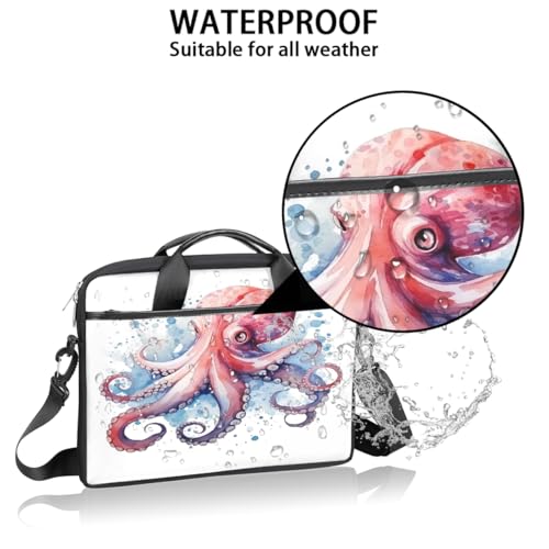 Bolso para laptop de 15 pulgadas estilo acuarela con pulpo miniatura 3
