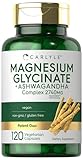 Carlyle Magnesium Glycinate with Ashwagandha | 2,740mg Complex | 120 Vegetarian Capsules | Potent Duo | Non-GMO and Gluten Free Supplement