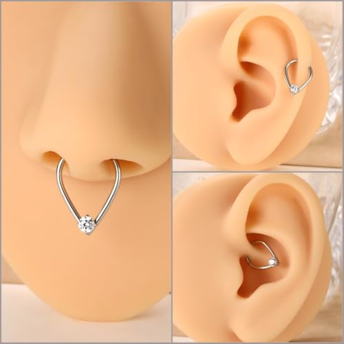 PEAKLINK 16G Teardrop Septum Ring Gold Septum Jewelry Daith Earring 10mm by PEAKLINK - Used condition - Image 5