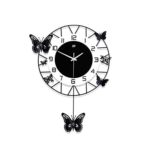 Horloge pour le salon XJBTBA décorative et noire au design épuré