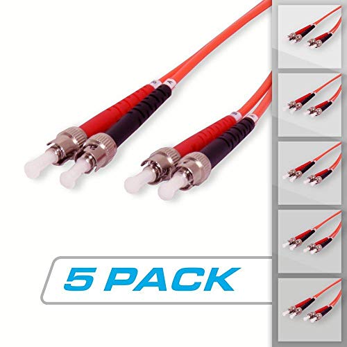 Fiber Patch Cord - 5 Pack - Duplex - ST to ST - Multimode 62.5/125 (1 Meter)