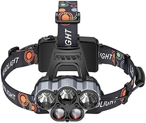 Torcia a LED Ricaricabile, Torcia Frontale Lampada Frontale da Testa con Luce abbagliante, Torcia di Ricarica, Super Luminosa, Lampada da Pesca Notturna a LED, 3000 M