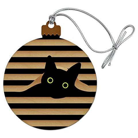 GRAPHICS & MORE Black Cat in Window Wood Christmas Tree Holiday Ornament Cover