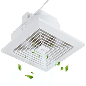 Bathroom Exhaust Fan, 8 Inch Ceiling Mount Fan, 110 CFM 1.0 Sones Ultra-Quiet Ventilation Fan, Square Exhaust Fan Ceiling Mount