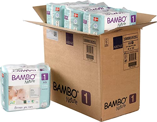 Pañales Bambo Nature Talla 1 – 2 a 4kg (PACK 6 x 22UN)